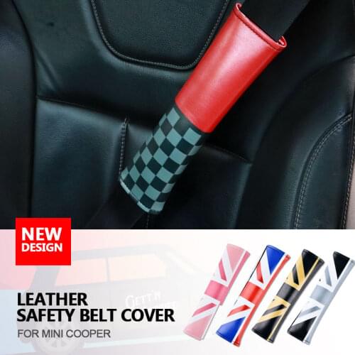2PCS Car Seat Belt Pads Cotton Safety Seat Belt Cover For BMW MINI Cooper JCW Countryman Clubman F55 F56 F60 R60 R56 R55