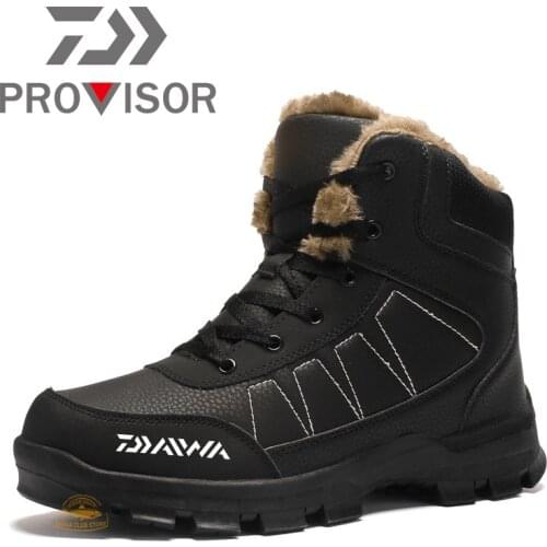 2021 Winter DAIWA Fishing Shoes Men Outdoor Snow Cotton Shoes Fishing Shoes Non-slip Warm Fishing Short Boots DAWA Warm Shoes