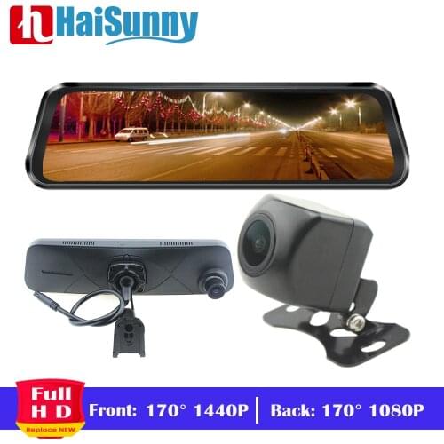 Car Rearview Rear View Video Recorder Streaming Mirror Dvr With Bracket Dash Camera Touch Screen 170° View Angle FULL HD 1080P