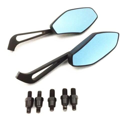 Motorcycle 8mm 10mm Side RearView Mirrors Black For Harley Honda Suzuki Yamaha Kawasaki Cruiser Chopper Cafe Racer Old School