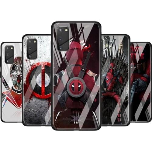 Deadpool Marvel Art Tempered Glass Cover For Samsung Galaxy S20 S10 S9 S8 S10E FE Ultra Plus Lite 5G Phone Case
