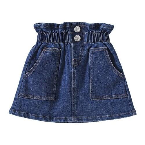 Children Summer Princess Half-length Denim Skirt 1-4Y Kids Baby Girls High Waist Button Pencil Skirts Party Clothes