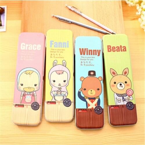 DL Lovely rabbit pupil orange stationery box single girls Maguchi Tetsuo creative cartoon pencil box wholesale learning