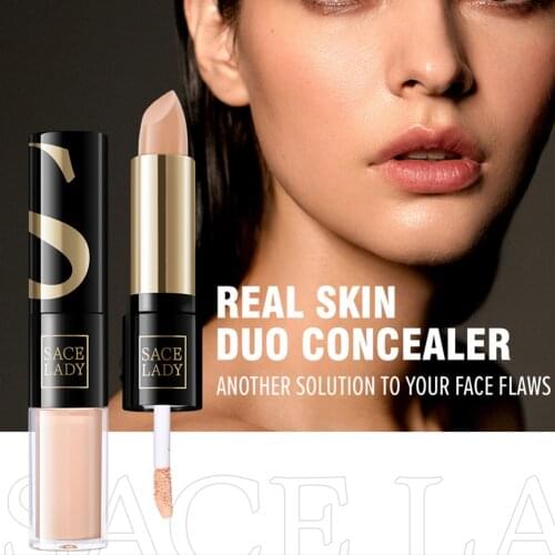 Double-Head Concealer Pen & Concealer Liquid Waterproof Contour Stick Pen Full Coverage Foundation Concealer Makeup