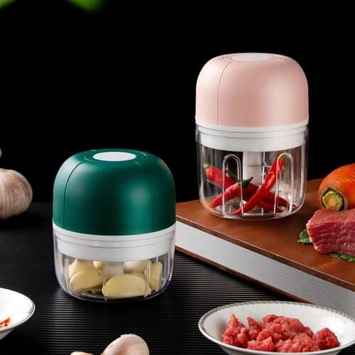 Electric Meat Grinder Wireless Garlic Press Household Portable Meshed Garlic Device Mini Baby Complementary Food Mixer