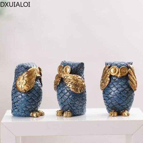 European Creative Animal Sculpture Hand-painted Decoration Resin Crafts Housewarming Gift Home Living Room Bedroom Decoration