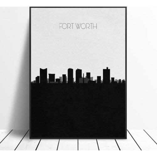 Fort Worth Skyline Canvas Painting Wall Art Pictures Prints Home Decor Wall Poster Decoration For Living Room