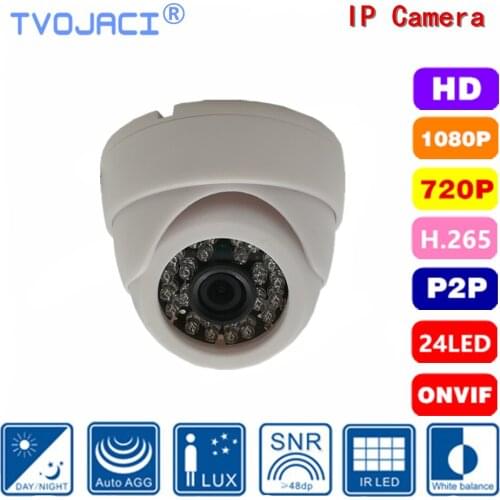 H.264 H.265 Surveillance IP Camera 1MP/2MP 720P 1080P Indoor Ceiling Network CCTV Camera With 24PCS IR LED Spherical Camera