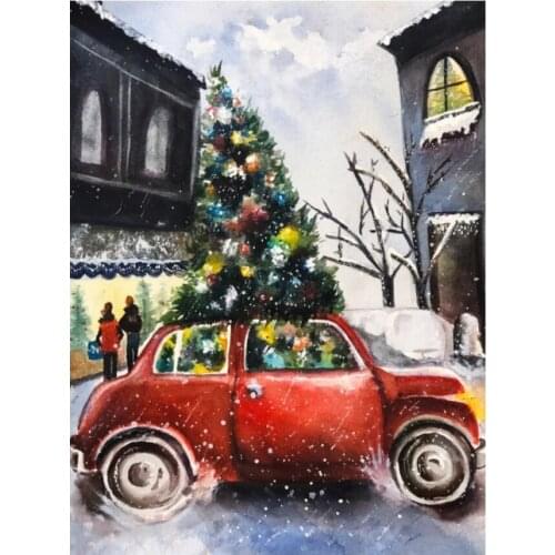 Embroidery Mosaic Craft Christmas Car Tree Diamond Painting Kits Crystal Picture Wall Paper Rhinestone Drawing Christmas Gift