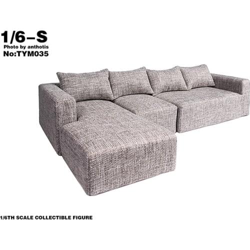 Collectible TYM035 1/6 Scene accessories Model European Fabric Sofa Fashion Sofa Playing & 4 white pillows For 12" Action