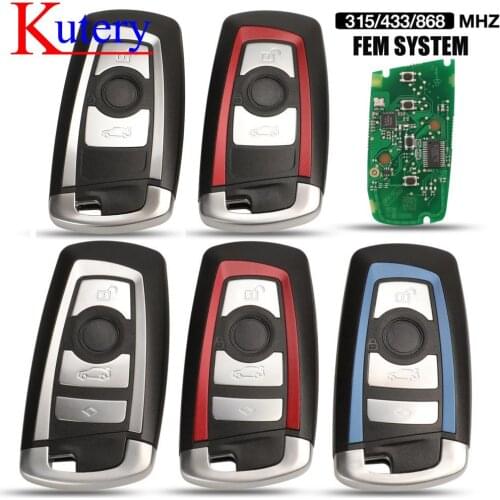 Kutery 5pcs 315/433/868 Mhz Smart Remote Key For BMW 3 5 7 Series CAS4 System 2010 2011 2012 2013 2014 2015 2016 KR55WK49863