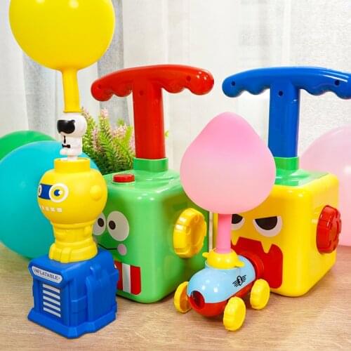 Childrens Air Balloon Powered Car Toys Kids Press Balloon Inertial Launch Car Fun Puzzle Education Montessori Boy Girl Toy Gift