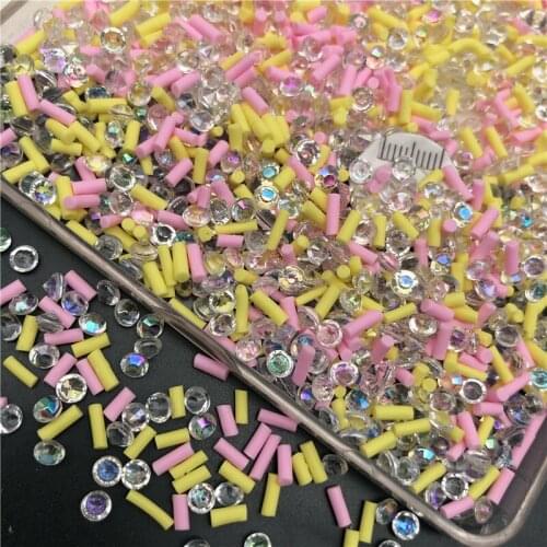 60g Cute Mix Polymerclay,Soft Clay Sprinkles With Diamond For Kids Diy/Craft Diy Make/Nail Art/Scrapbook Decoration/Craft Filler