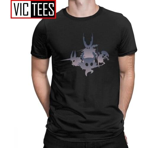 Men Hollow Knight Gradient T Shirt Skull Video Game Cotton Camisas Hombre Vintage Crew Neck Winter Tshirt