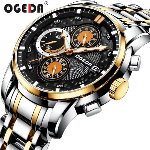 Men Watch Fashion Waterproof Chronograph Sport Mens Watches Top Brand Luxury Silver Black Quartz Clock Relogio Masculino New