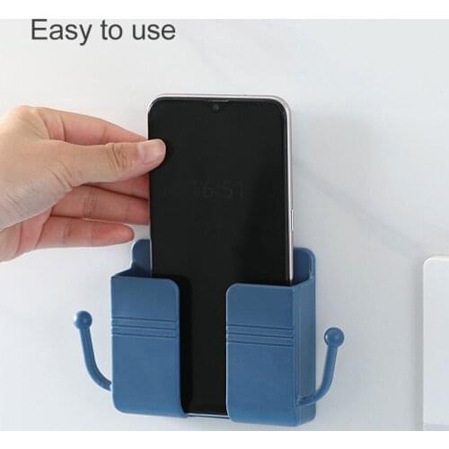 Remote Control Mobile Phone Plug Wall Holder Self-adhesive Punch Free Storage Rack Multipurpose Household B1