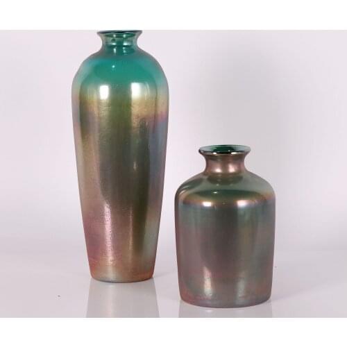 New Colored Glass Vase, Retro, High-end Hand Blown Vase, Small Mouth Vase, Interior Decoration Vase