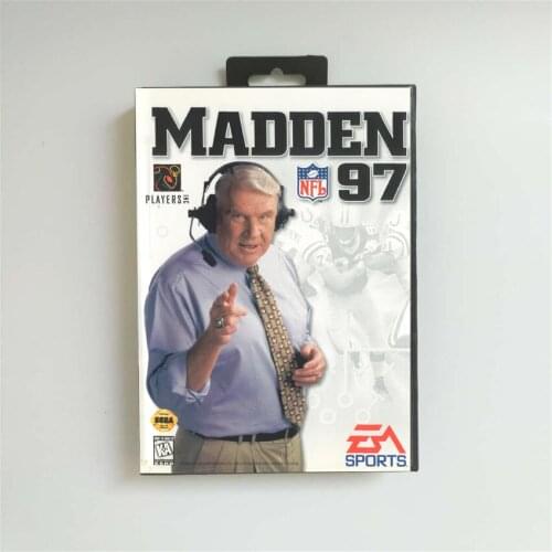 Madden NFLed 97 - USA Cover With Retail Box 16 Bit MD Game Card for Sega Megadrive Genesis Video Game Console