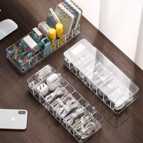 Dustproof Storage Cable Box Hub Finishing Box Desktop Data Cable Storage Box Mobile Phone Charging Cable Power Cord Buckle