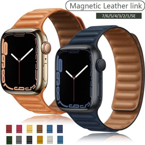 Leather link loop strap For apple watch band 44mm 40mm iWatch series 6 SE 5 4 3 2 1 watchbands bracelet 42mm 38mm Wristbands