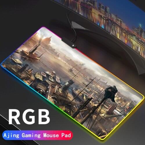 RGB Large Anime Assassins Creed Gaming Computer Mousepad Gamer Mouse Carpet PC Desk Play Mat with LED Backlit Support DIY