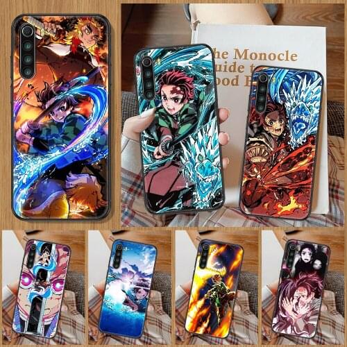 Demon Slayer Kamado Tanjirou Phone Case For Xiaomi Redmi Note 7 8 9 10 7A 8T 9A 9T 9S 10S Pro black silicone shell art back