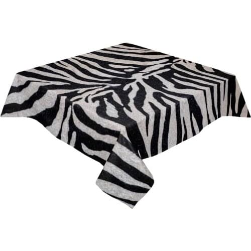 Animals Texture Zebra Tablecloth for Kitchen Dinning Table Top
