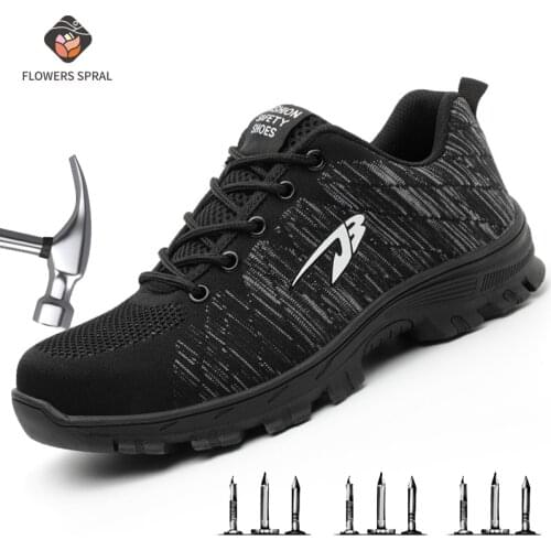 Men And Women Outdoor Safety Boots Men Breathable Steel Shoes Toe Puncture-Proof Workers Tennis Shoes Woman Shoes Man Shoes