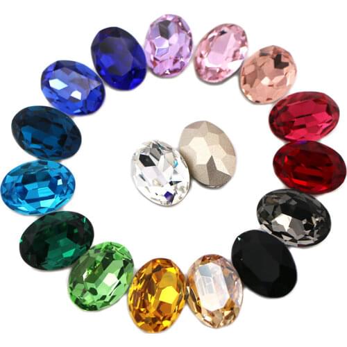 New Oval shape crystal glass glue rhinestones for nail art clothing necklace Accessories