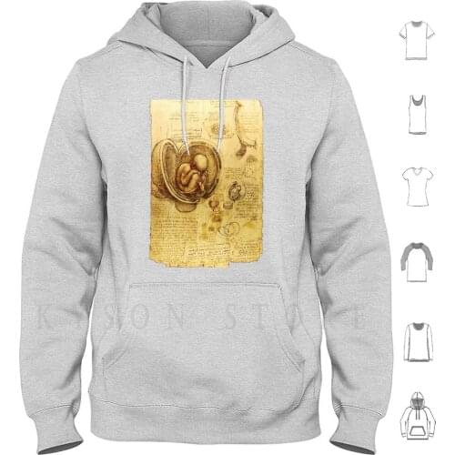 View Of A Fetus In The Womb , Ob-Gyn Hoodies Long Sleeve Unborn Child Baby Embryo Pregnancy Obstetrics