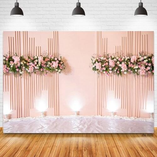 Pink Theme Photography Background Flower Floral Wedding Birthday Party Vinyl Backdrops For Newborn Baby Photo Studio Photophone