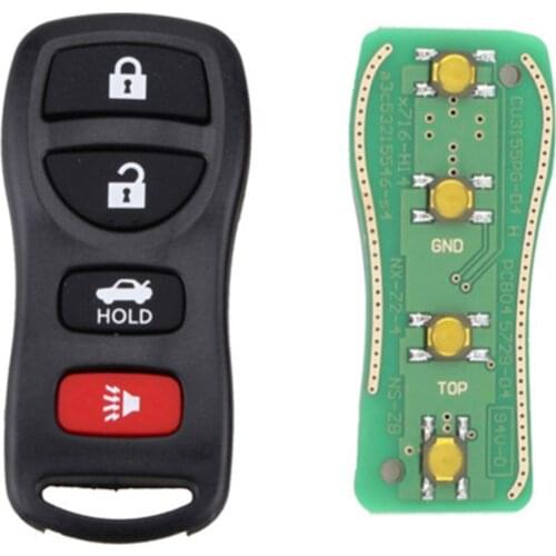 XRSHKEY 315MHZ 4 Buttons Car Remote Key Replacement KBRASTU15 For Frontier Murano Armada Pathfinder 2002