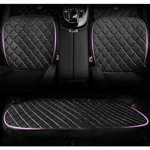 Diamond Crystal PU Leather Car Seat Cushion Woman Universal Size Auto Front Seat Pads Rhinestone Rear Back Seat Covers