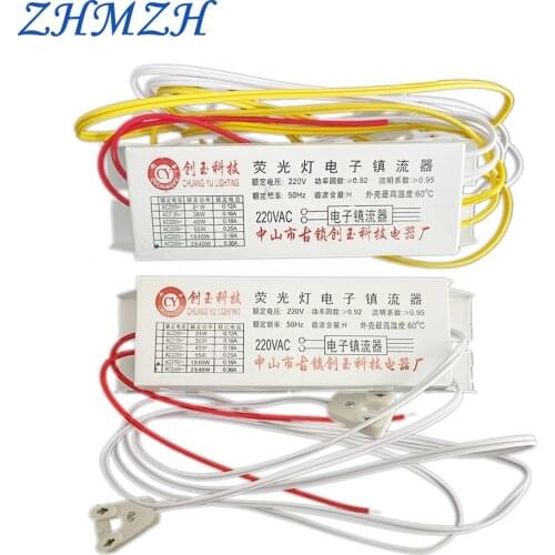 ZHMZH T8 Electronic Ballasts 20w 30w 36w 40w Universal 220V 50Hz Neon Lamp Ballast Fluorescent Lamps Rectifier 1 Output/2 Output