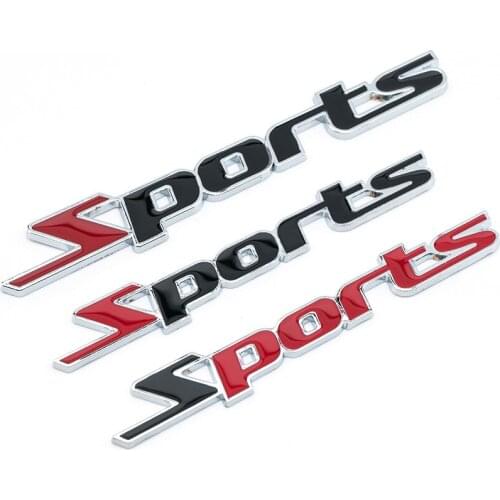 1X 3D Metal Chrome Sport Car Emblem Badge Racing Front Door Side Logo Tail Trunk Car Stickers Car Styling Accessorie 115x15x2mm