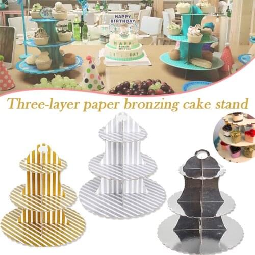 3 Tier Cupcake Stand Dessert Holders Convenience Cardboard Cupcake Stand for Wedding Home Birthday Party C1