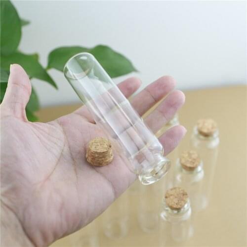 6 pcs/lot 30*120mm 60ml Small Glass Jars DIY Gift Cork Glass Bottle Stopper Cork Bottle Vial Test Tube Wedding Decoration