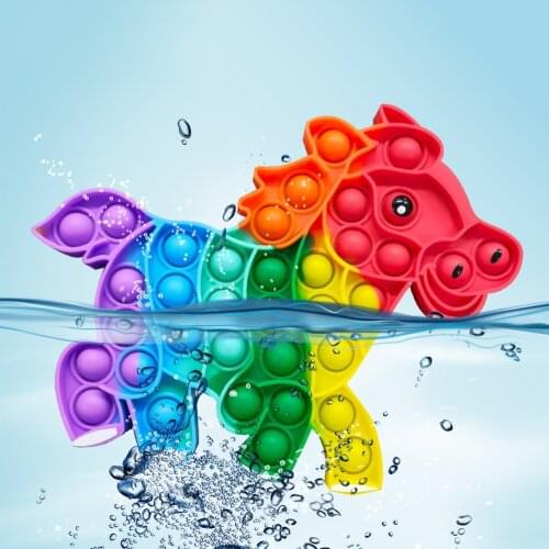 Anxiety Anti-Stress Children Adult Desktop Game Cartoon Horse Push Bubble Autism Toy Concentration Toys Relief