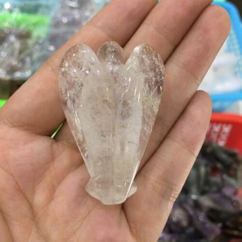 Angel Shape white Crystal Stone Healing Reiki Energy Gemstone Pendant Craft Gift