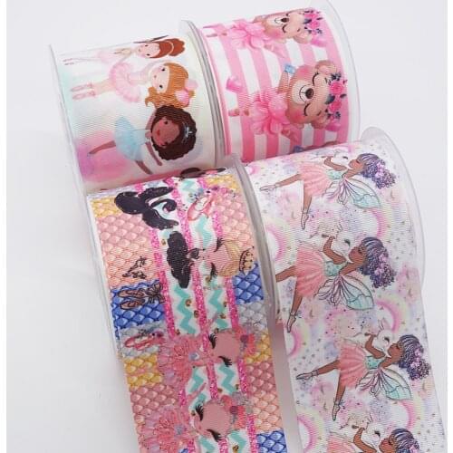 Free shipping Cartoon Printed Grosgrain Ribbon 46394