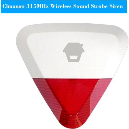 315MHz Wireless Sound Strobe Siren Flash Light Alarm Outdoor Waterproof Compatible with 315MHz Alarm Host G5/A11/B11/H4 Plus