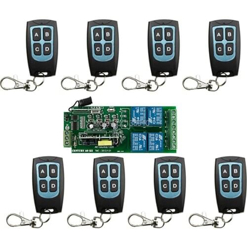 85v~250V 110V 220V 240V 4CH RF Wireless Remote Control Switch System 8 transmitter & 1 receiver relay Receiver Smart Home Switch