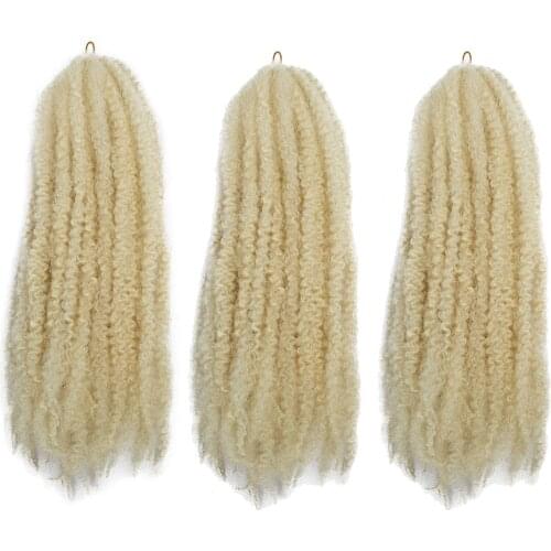 Blonde 18inch 30 roots Afro Marley Braid Kinky Twist Hair Crochet Braids Marley Hair Synthetic Braiding Hair Extension 100g/pack