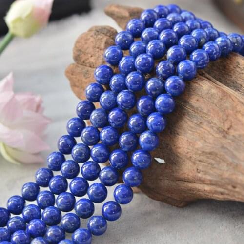 Joanlyn Grade A Natural Lapis Lazuli Beads NOT Dyed 4mm-12mm Smooth Polished Round 15 Inch Strand LL08