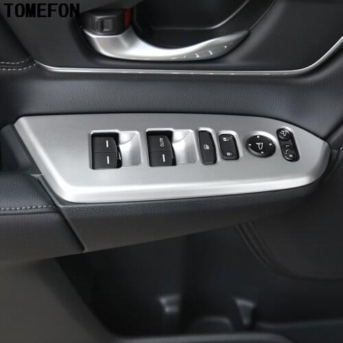 For HONDA CRV CR-V 2017 2018 Interior Window Glass Panel Armrest Lift Switch Button Trim Frame Molding Trim 4pcs