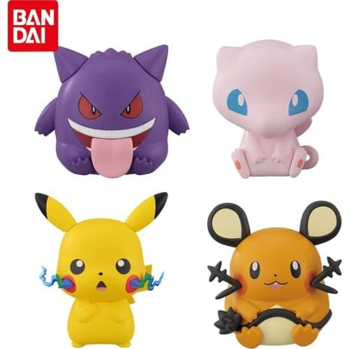 Bandai Genuine Gacha Pokemon Anime Figures Modeling Doll Pikachu Mew Dedenne Gengar Action Figure Model Toys Gifts For Children