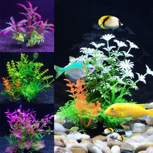 Artificial Aquarium Decorative Plants Plastic Water Weeds Ornament Aquatic Plants Fish Tank Fish Bowl Grass Decoration 14cm