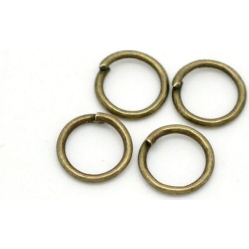 Doreen Box Lovely 1000PCs Antique Bronze Open Jump Rings 7mm(2/8") (B20125)