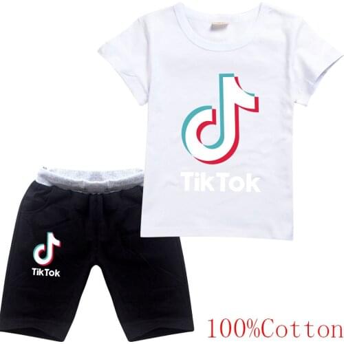 TIK TOK Children Baby Girl Cartoon Clothing Set Girl Tutu T-Shirts Sets Cute Kid Costume Suits