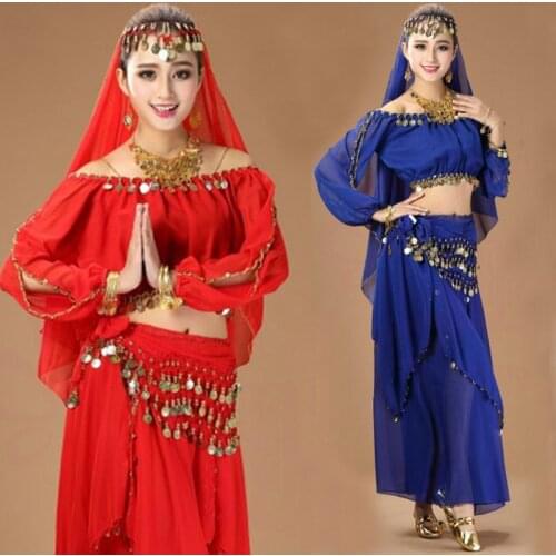 4pcs/Set Belly Dancing Costumes Oriental Egypt Belly Dance Costume Bollywood Costumes Indian Dress Bellydance Stage Clothes